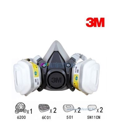 3M™ 6300 Ikerszűrős Félálarc Szett, Fényezőmaszk Szett (L)