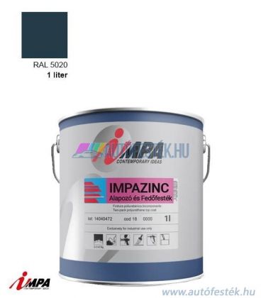1K Korróziógátló Festék + Alapozó (2 in 1) - RAL5020 - Selyemfényű (1l) - Impa Cink
