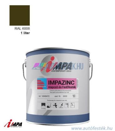 1K Korróziógátló Festék + Alapozó (2 in 1) - RAL6008 - Selyemfényű (1l) - Impa Cink