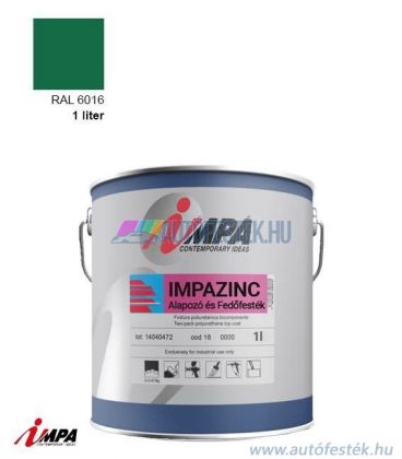 1K Korróziógátló Festék + Alapozó (2 in 1) - RAL6016 - Selyemfényű (1l) - Impa Cink