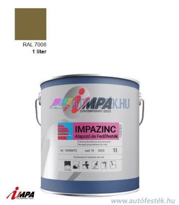 1K Korróziógátló Festék + Alapozó (2 in 1) - RAL7008 - Selyemfényű (1l) - Impa Cink