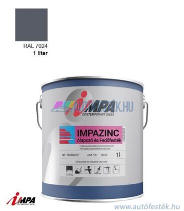 1K Korróziógátló Festék + Alapozó (2 in 1) - RAL7024 - Selyemfényű (1l) - Impa Cink
