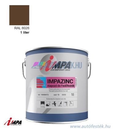 1K Korróziógátló Festék + Alapozó (2 in 1) - RAL8028 - Selyemfényű (1l) - Impa Cink