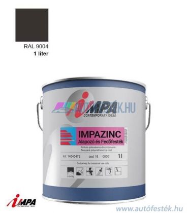 1K Korróziógátló Festék + Alapozó (2 in 1) - RAL9004 - Selyemfényű (1l) - Impa Cink